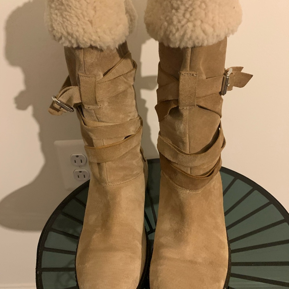 Coach Suede and Sherpa Boots